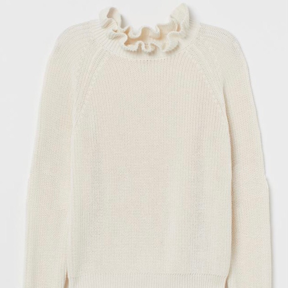 H&M ruffle neck sweater
